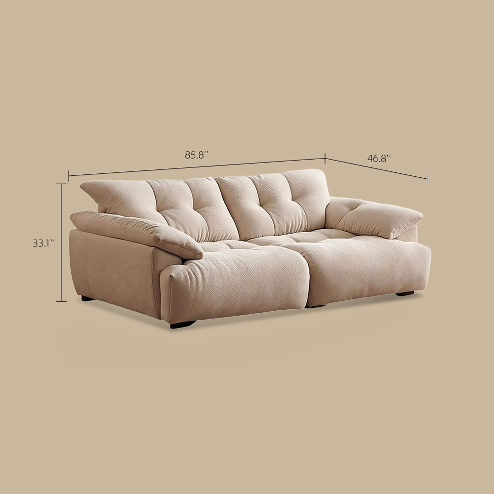 Modern Deep-Seat Tufted Chenille Sofa with Oversized Cushions
