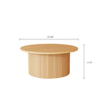Load image into Gallery viewer, 35.68&#39;&#39; Natural Wood Round Coffee Table Vertical Textured Design Modern Minimalist Style
