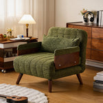 Load image into Gallery viewer, Modern Convertible Accent Chair Sofa Bed with Wood Armrests Lounge Sleeper
