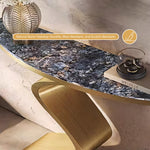 Load image into Gallery viewer, Elegant Console Table with Gold Base Design
