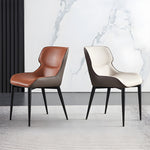 Load image into Gallery viewer, Set of 2 Modern Elegant Dining Chairs Premium Leather Upholstery with Sleek Metal Legs
