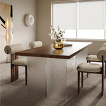 Load image into Gallery viewer, 54.6&#39;&#39;Dining Table Set with Boucle Chairs, Artistic Base, Space-Saving Design
