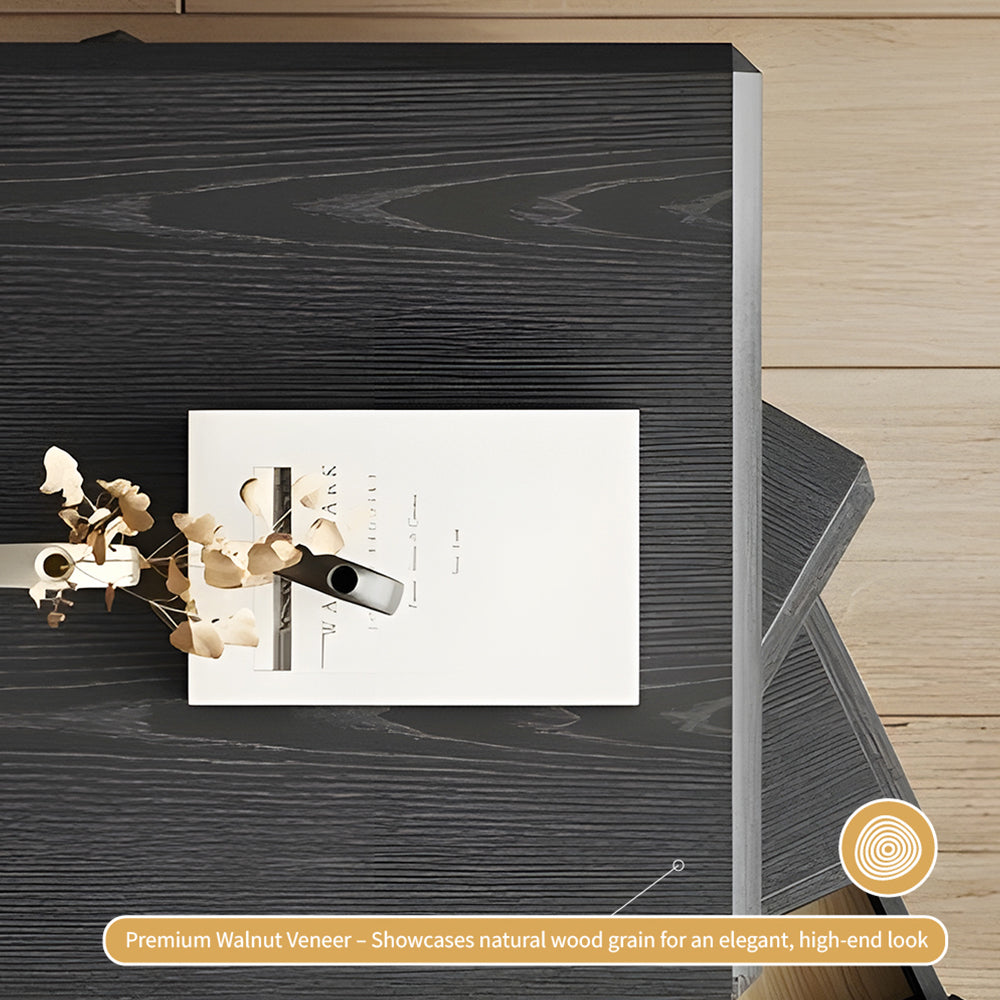 Modern Rotating Nightstand with 3 Spacious Drawers