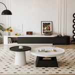 Load image into Gallery viewer, Round Coffee Table Set Modern Minimalist Design Dual-Tone Finish for Living Room Stylish Functional Centerpiece
