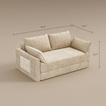 Load image into Gallery viewer, 65.52&quot; Compressed Sofa Convertible Sofa Bed Wrinkle-resistant Linen Lightweight Loveseat Wooden Armrest
