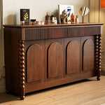 Load image into Gallery viewer, Modern Vintage Sideboard Cabinet Solid Wood Buffet Cabinet with Fluted Design and Arched Doors Storage Console
