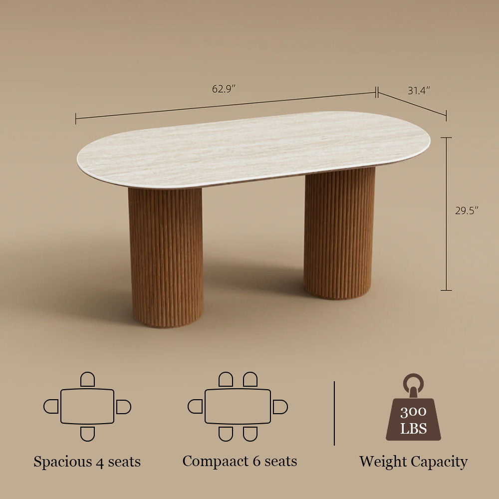 62.9''/70.8''Modern Oval Dining Table Timeless Elegance Meets Lasting Craftsmanship