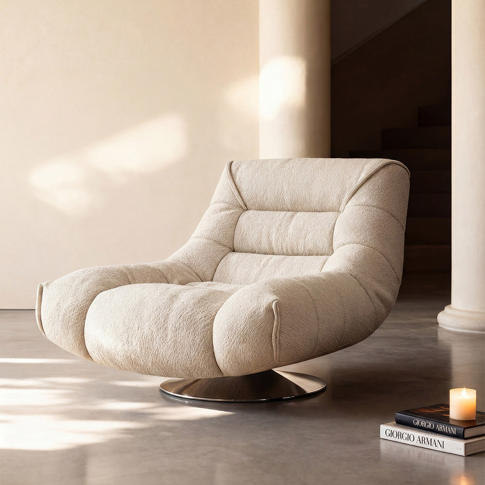 Modern Swivel Lounge Chair with Plush Upholstery Oversized Accent Chair