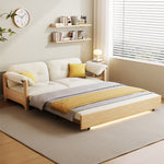 Load image into Gallery viewer, Sofa Bed with Storage Space Convertible Design Solid Wood Sponge Fabric
