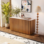 Load image into Gallery viewer, 54.6'' Modern Fluted Wood Sideboard Cabinet with Warm Natural Finish
