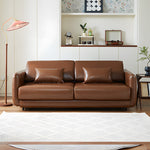 Load image into Gallery viewer, 72.5&quot; Leather Sleeper Sofa with 3.9&quot; Thick Spring Mattress Modern Space-saving Design
