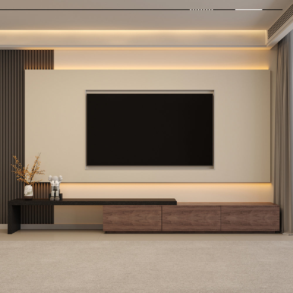 Extendable TV Stand with Storage Drawers Modern TV Console
