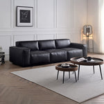 Load image into Gallery viewer, Modern Leather Sofa Boxy Low-Profile Design with Wide Arms

