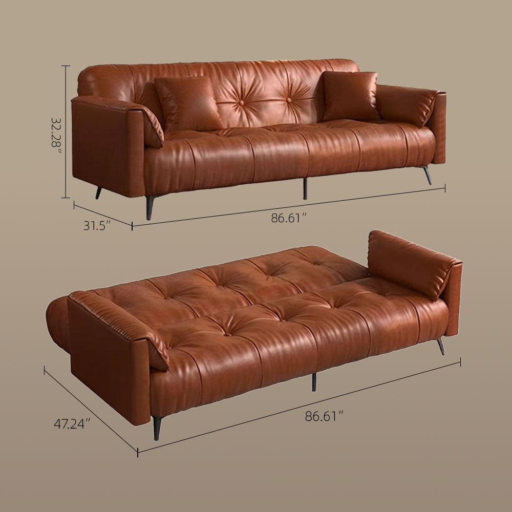 Modern Folding Sofa Bed with Tufted Upholstery and Convertible Sleeper Design