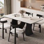 Load image into Gallery viewer, Creative S-shaped Walnut Base Round Dining Table with Marble Effect Surface
