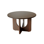 Load image into Gallery viewer, 46.8&#39;&#39; Walnut Finish Round Dining Table with Curved Base Modern Minimalist Style
