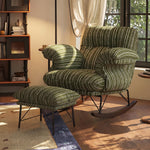 Load image into Gallery viewer, Modern Rocking Lounge Chair Striped Upholstery Accent Chair Curved Armrest Relax Chair
