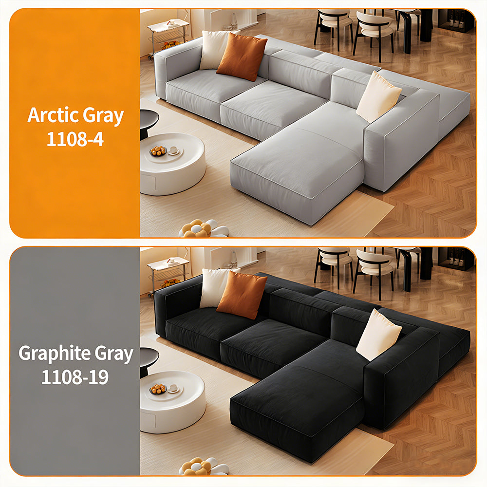 Modern Double-Sided Sectional Sofa in Skin-Friendly Cat-Scratch Fabric with Latex Support