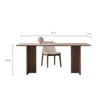 Load image into Gallery viewer, Rectangular Dining Table Solid Wood Legs Walnut Veneer Base Sintered Stone Top Modern Design
