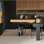 Load image into Gallery viewer, 54.6&quot;/62.4&quot; Modern Italian Dining Table Set – Black Marble Base &amp; Minimalist Luxury Design
