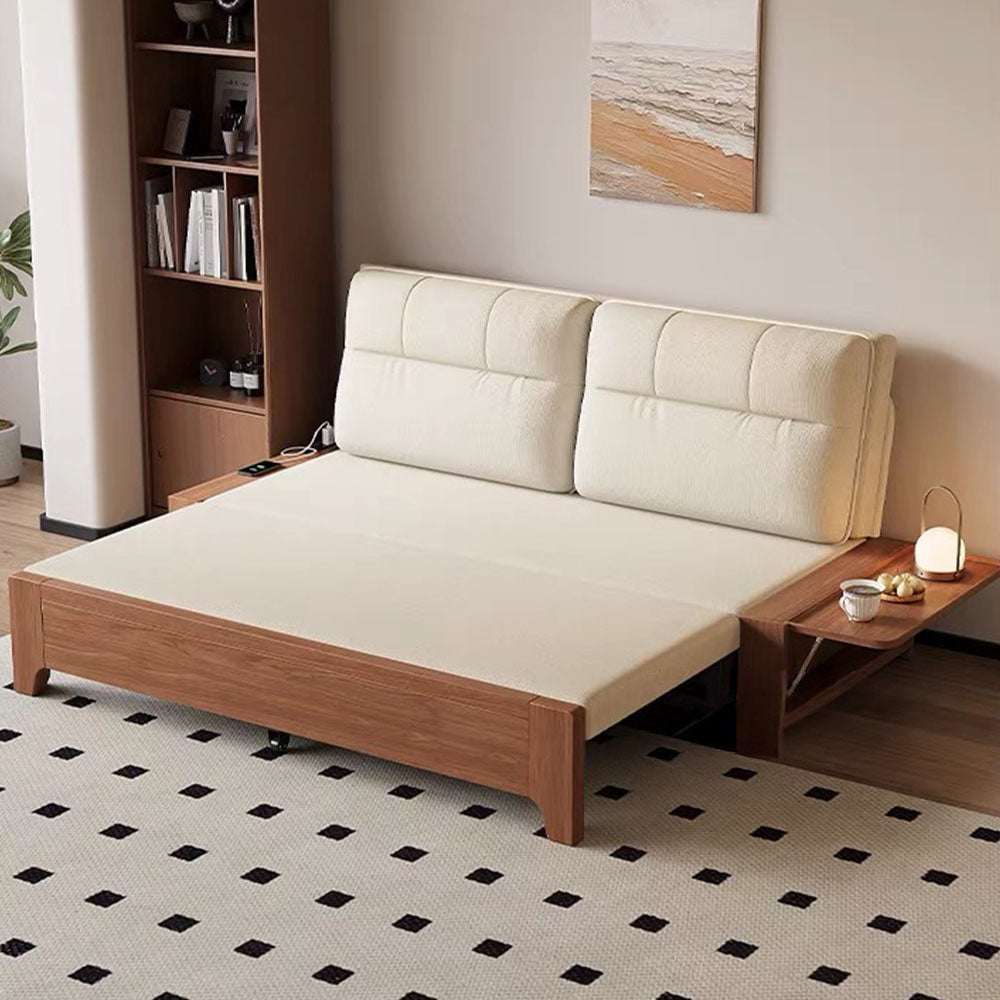 Modern Folding Sofa Bed Convertible Sofa Bed with Wooden Frame for Multi-Functional Living Spaces