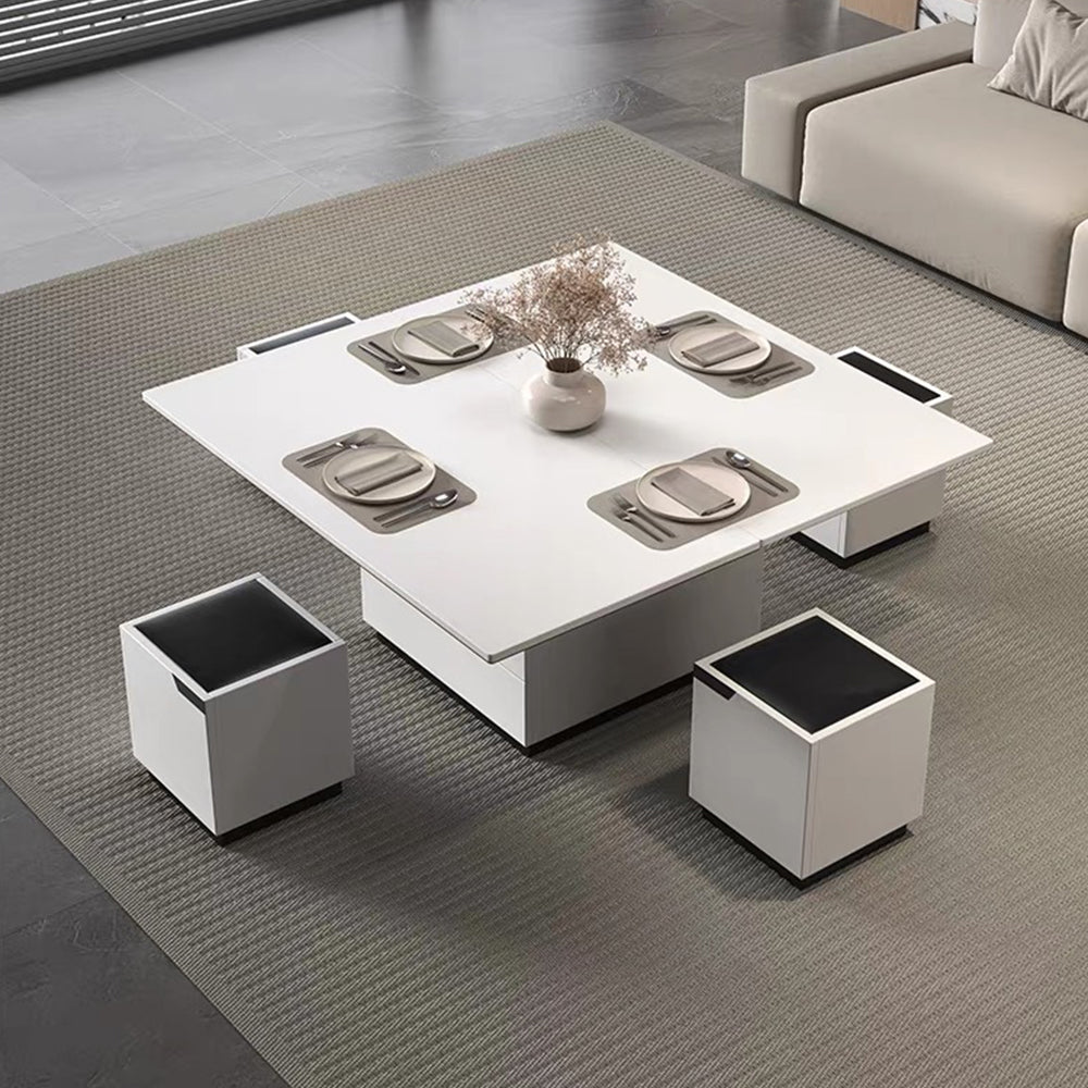 Modern Lift-Top Convertible Coffee Table with Storage & Dining Function