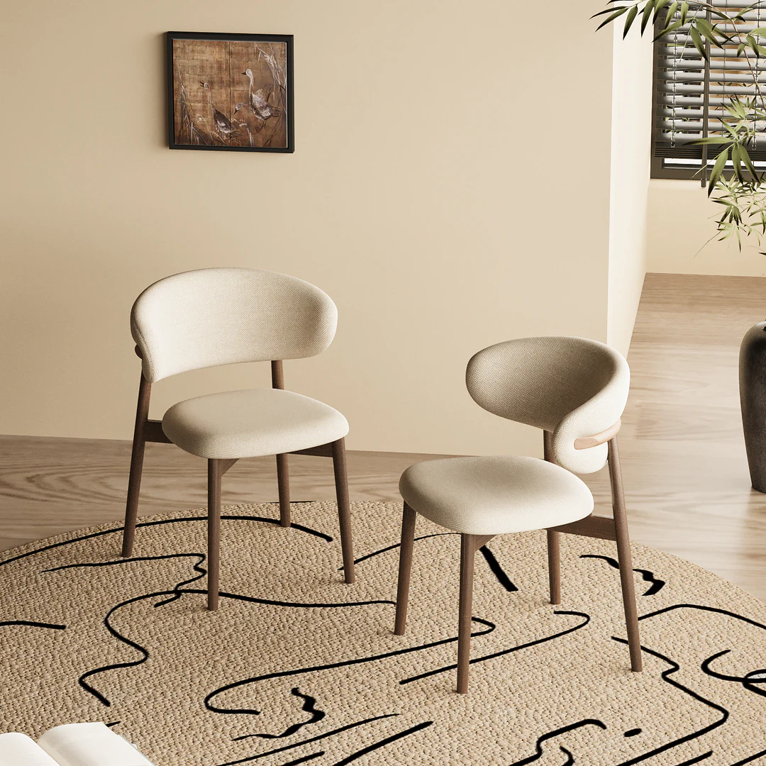 Walnut & Sintered-Stone Dining Set Oval Table + Matching Sideboard Cabinet