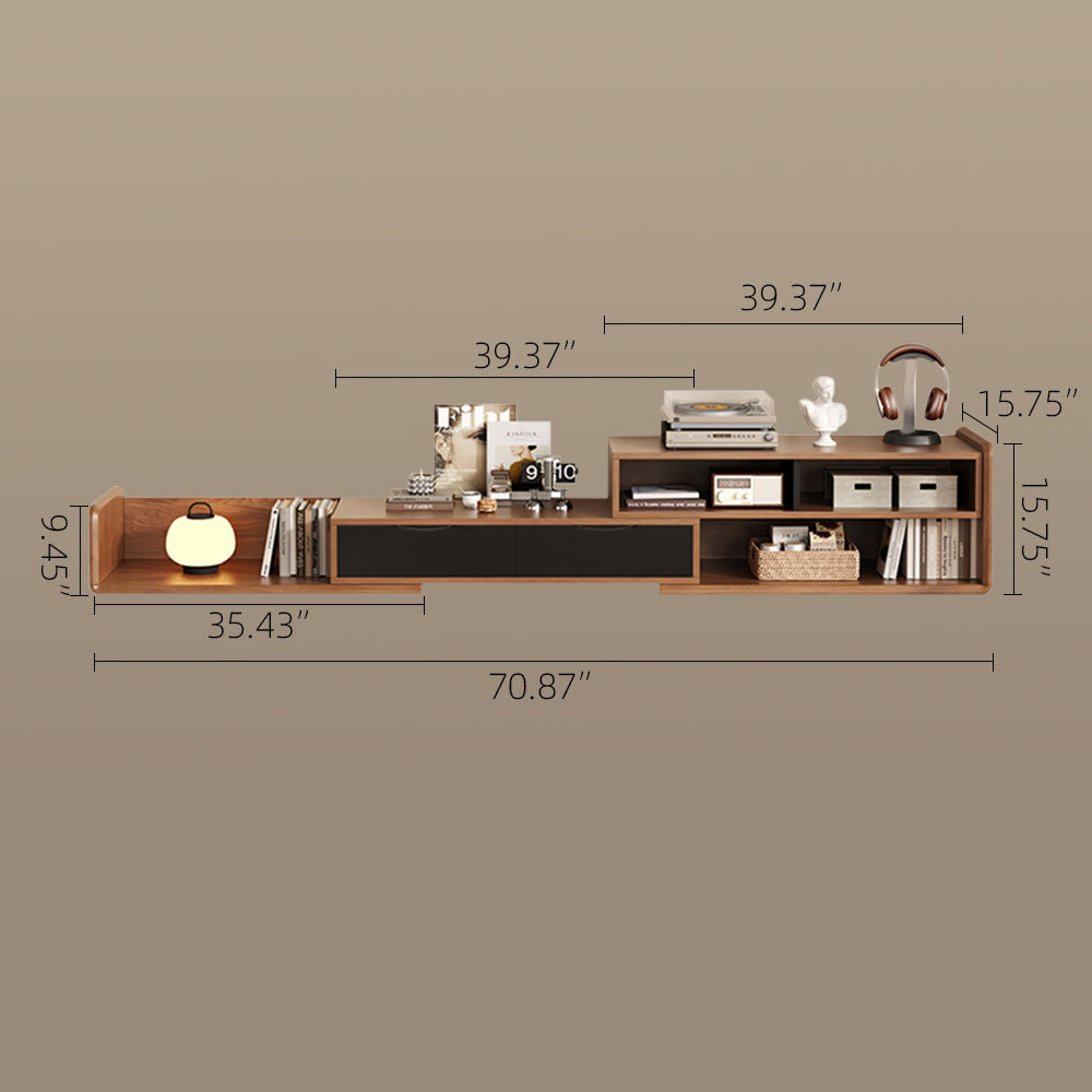 Elegant Walnut Living Room Set Lift-Top Coffee Table & Matching TV Console