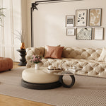 Load image into Gallery viewer, Round Artistic Coffee Table Sculptural Geometry Tiered Design Modern
