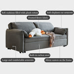 Load image into Gallery viewer, 70.8'' Pull-Out Sofa Bed with Casters Modern Convertible Couch for Small Spaces
