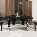 Load image into Gallery viewer, 54.6"/62.4" Modern Italian Dining Table Black Marble Base &amp; Minimalist Luxury Design
