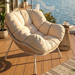 Load image into Gallery viewer, Outdoor Papasan Lounge Chair with Plush Cushion and Rope Weave Frame

