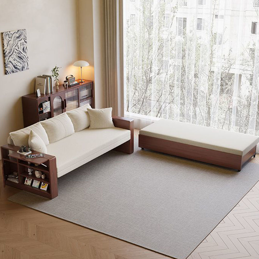 Modern Multifunctional Sofa Bed with Electric Lift Coffee Table & Storage