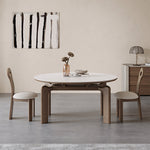 Load image into Gallery viewer, 50.7&quot; Versatile Transformable Dining Table in White and Wood
