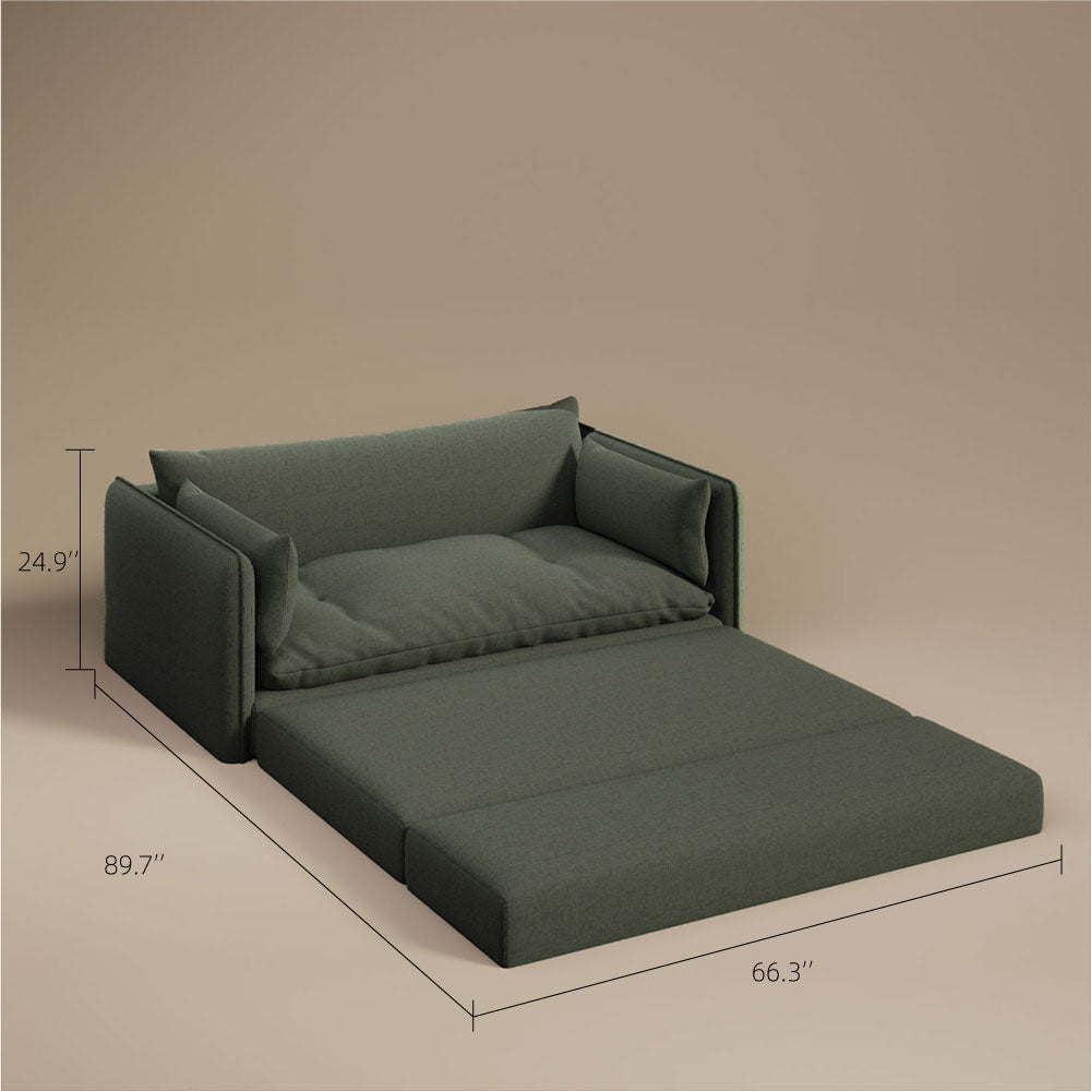 66'' Convertible Folding Sofa Chair One-Click Bed Soft Sponge Padding Modern Minimalist Style