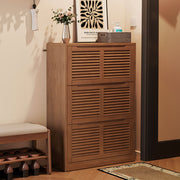 31.4'' Modern Wooden Flip-Door Shoe Cabinet Slim Space-Saving Entryway Storage Organizer