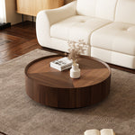 Load image into Gallery viewer, 35.1″ Round Wooden Coffee Table Modern Minimalist Design Large Storage Space
