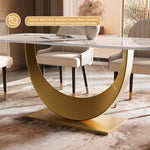 Load image into Gallery viewer, Square Dining Table Contemporary U-Shaped Metal Base Perfect for 4-6 People

