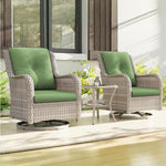 Load image into Gallery viewer, Outdoor Swivel Wicker Lounge Chair Set with Cushions and Matching Side Table
