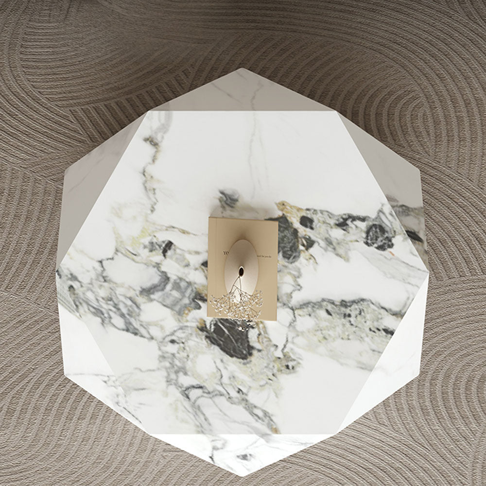 Modern Minimalist Sintered Stone Coffee Table Geometric Design for Contemporary Living Spaces