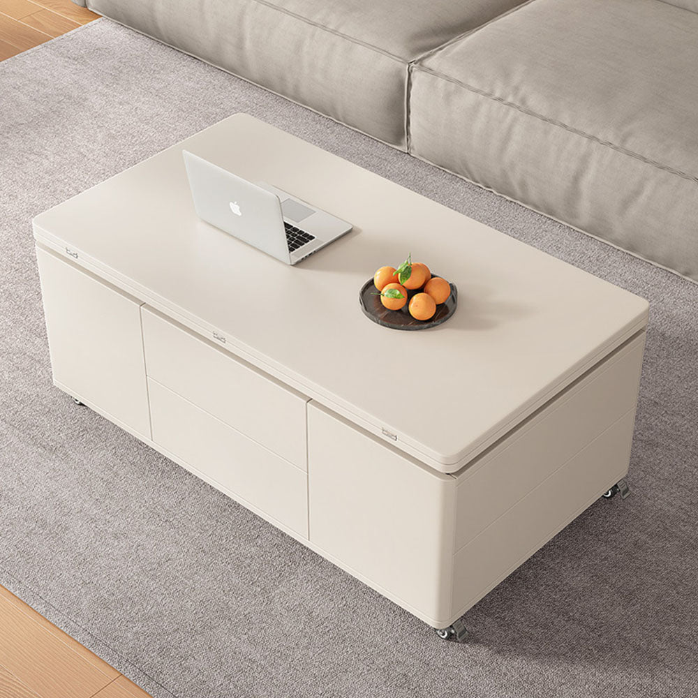 Multifunctional table in its closed coffee-table position