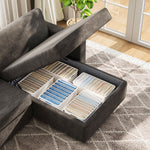 Load image into Gallery viewer, 3-Person Corner Sofa Bed with 3.9&quot; Thick Spring Mattress Independent Spring Mattress Sectional Sleeper Sofa Storage

