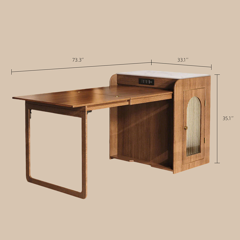 73'' Murphy Fold-Out Dining Table with Sintered Stone Top | Space-Saving