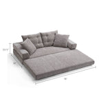 Load image into Gallery viewer, 70&#39;&#39;-78&#39;&#39;Convertible Sofa Bed Tufted Cushion Armrest Foldable Design in Grey Fabric Upholstery

