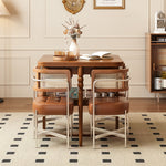 Load image into Gallery viewer, 31.5″–63″ Extendable Dining Table Built-in Storage Rounded Tall Legs
