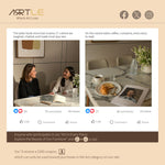 Load image into Gallery viewer, 55.11&quot; Dining Table Modern Marble Texture Top Gold-Tipped Legs Elegant Dining Room Furniture
