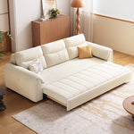 Load image into Gallery viewer, Convertible Sofa Bed Storage Drawer Soft Velvet Upholstery Solid Wood Frame
