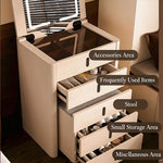 Load image into Gallery viewer, Modern Compact Vanity Desk with Flip Top Mirror Storage Drawers Makeup Cabinet
