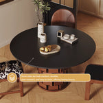 Load image into Gallery viewer, Round Dining Table Solid Wood Base and Slate Top Elegant Dining Room Furniture
