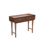 Load image into Gallery viewer, 46.8″ Wood Grain Writing Desk with Smooth Rounded Edges Two Drawers for Storage Modern Minimalist Design
